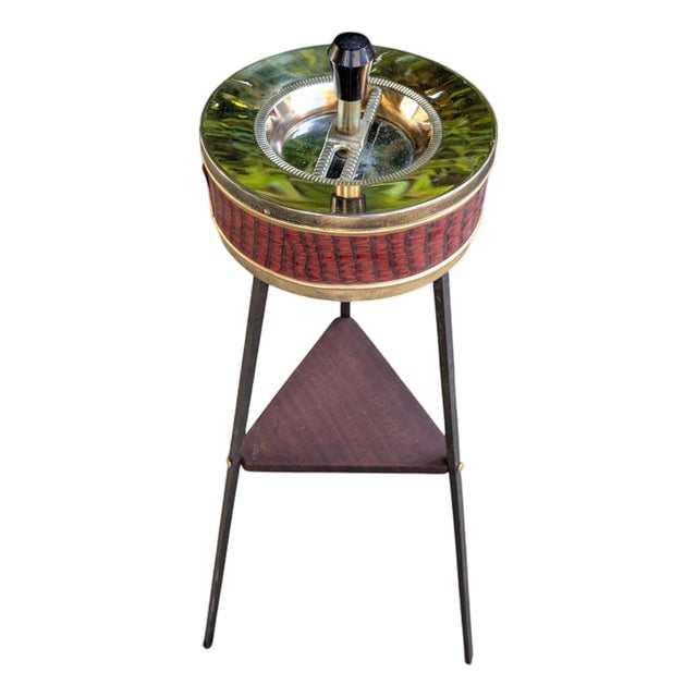 Vintage Standing Ashtray with Teak Shelf, 1960s For Sale - Image 11 of 11