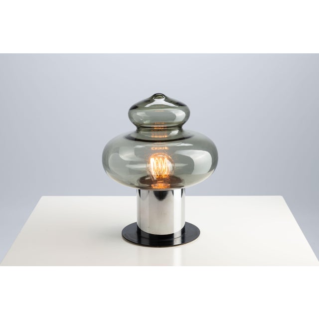 Space Age Chrome and Glass Table Lamp For Sale - Image 3 of 8