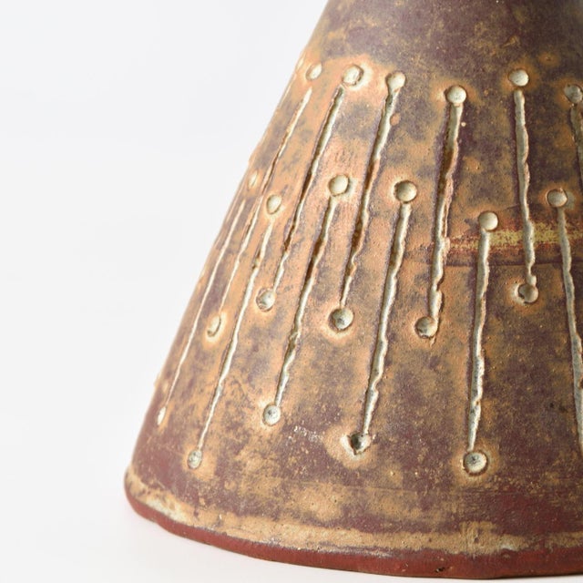 Vintage studio pottery candleholder or vase from the Margarethenhöhe workshop from Essen, Germany. This piece has an...