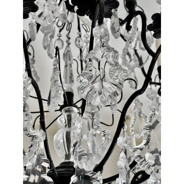 Late 19th Century French Louis XV Style Bronze and Crystal Chandelier For Sale - Image 9 of 18
