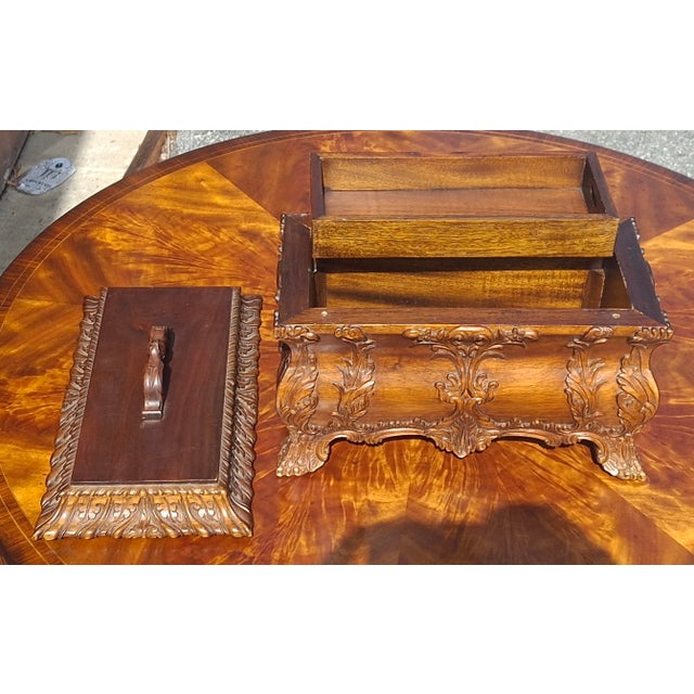 Italian Rococo Style Carved Mahogany Table Box For Sale - Image 4 of 9