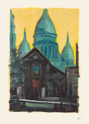 Basilica of the Sacred Heart of Paris - Original Oil Painting - 20th century 20th century