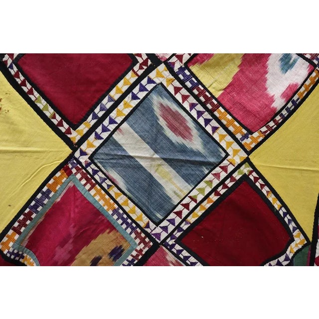 Vintage Embroidered Uzbek Wall Hung Patchwork Tapestry, 1920s For Sale - Image 6 of 12