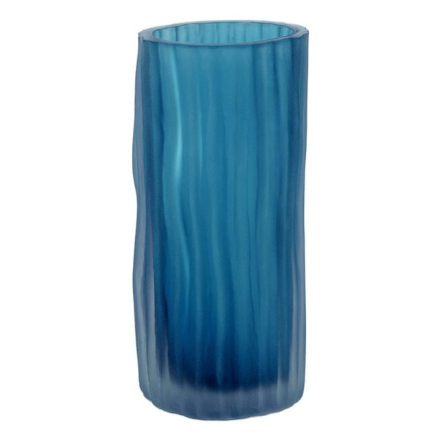 Falko Powder Glass Vase, 10.25" For Sale