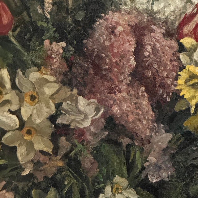 Framed Still Life Oil Painting on Canvas by Jozef Callaerts (1896-1965) For Sale - Image 12 of 16
