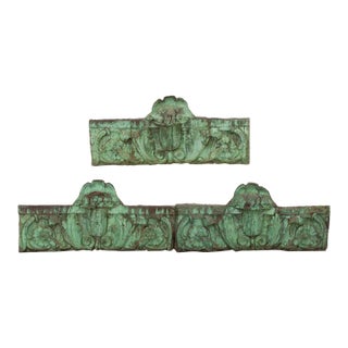 19th Century Oxidized Copper Supraporte Panels - Set of 3 For Sale