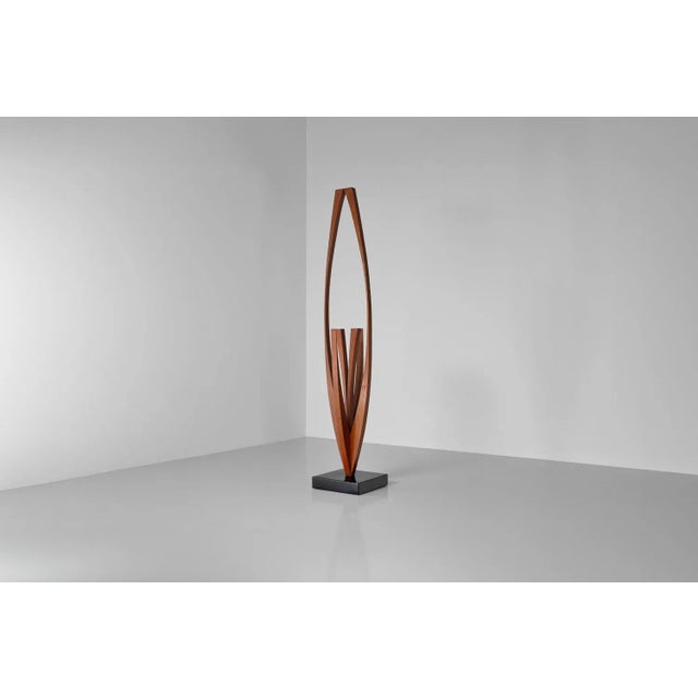 Frans Hermes Abstract Pine Sculpture Netherlands 1970 For Sale - Image 3 of 13