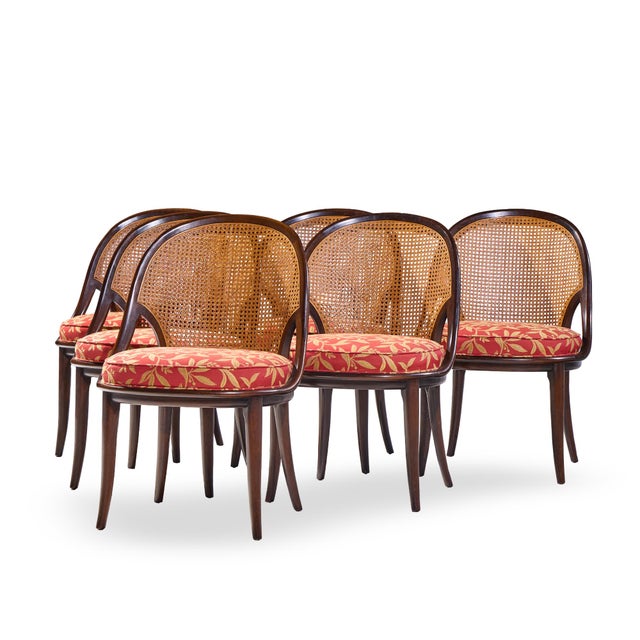 Mid-Century Modern Widdicomb Mid Century Camel Back Cane and Mahogany Dining Chairs - Set of 6 For Sale - Image 3 of 11