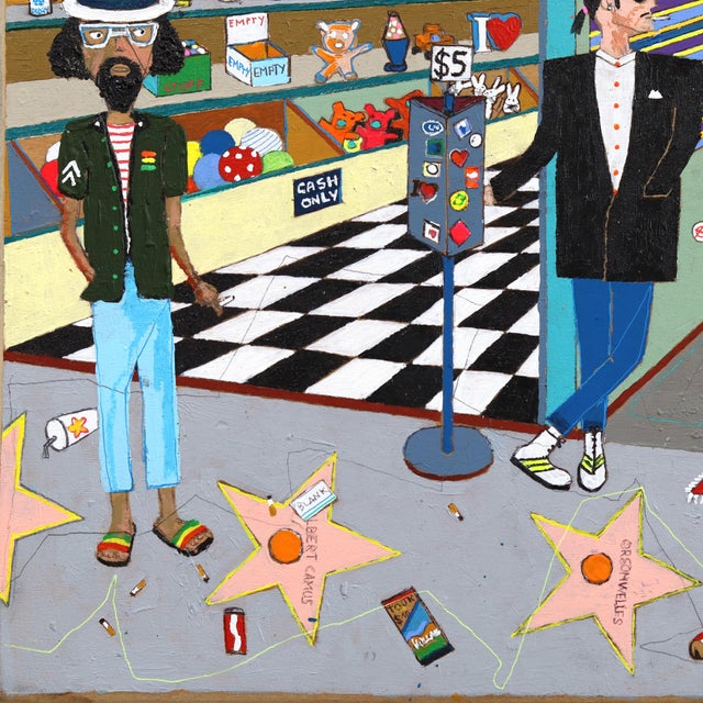 The Pavement #7 - Original Urban Pop Art Mixed Media Artwork on Wood by Fabio Coruzzi For Sale In Los Angeles - Image 6 of 9