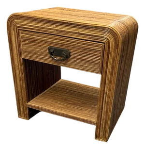 Crespi Style Pencil Reed Nightstand With Drawer