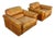 Vintage 1970's Italian Cognac Leather Lounge Chairs For Sale