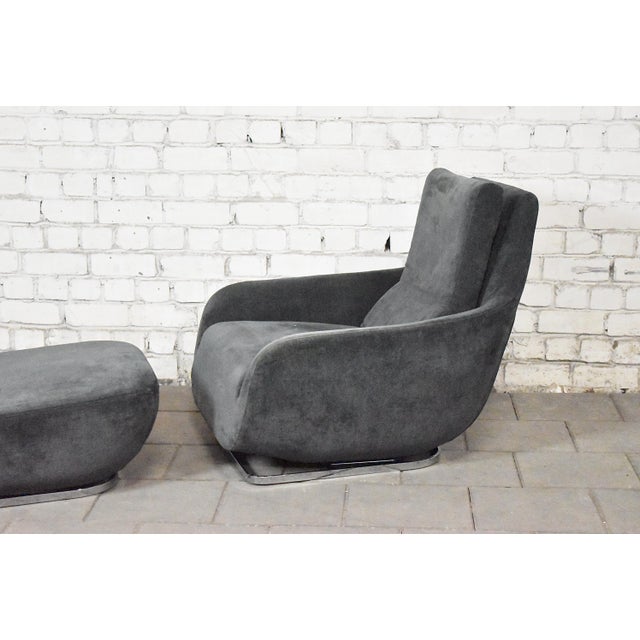 Metal Set of Shaman Lounge Chair and Ottoman by Eric Jourdan for Ligne Roset, France, 2000s For Sale - Image 7 of 10