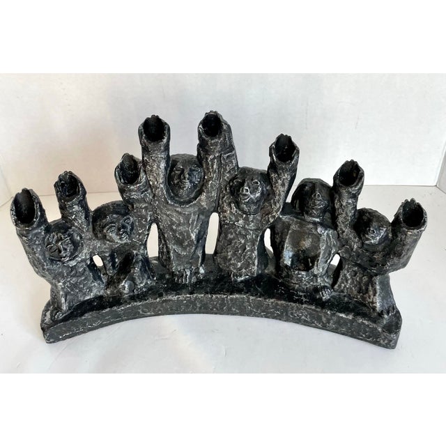 1960's Mid-Century Brutalist “Maccabees” Menorah by Ellen Lord for Austin Productions For Sale - Image 9 of 12