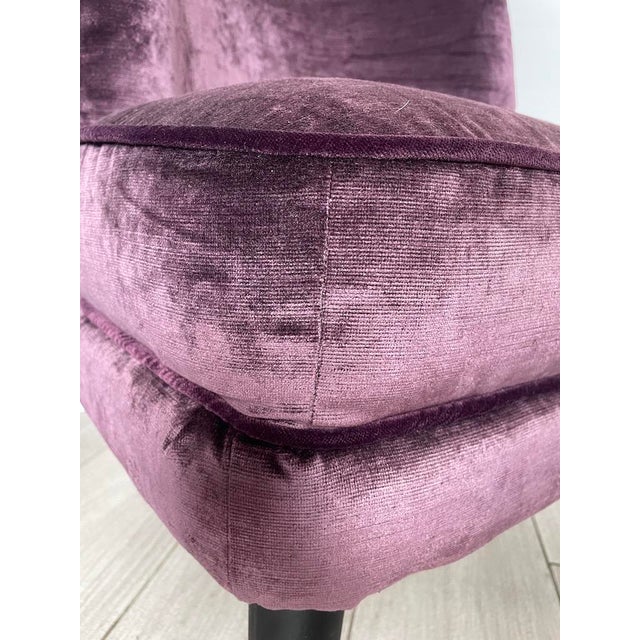 Black Vintage French-Style Lounge Chairs in Velvet, 1990s, Set of 2 For Sale - Image 8 of 15