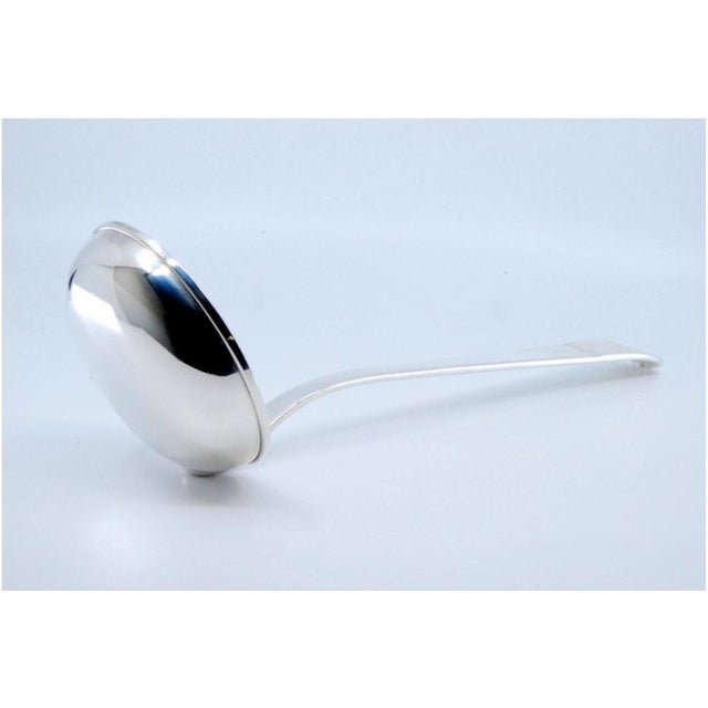 Silver Soup Ladle with Embossed Reed-Style Handle For Sale - Image 6 of 11
