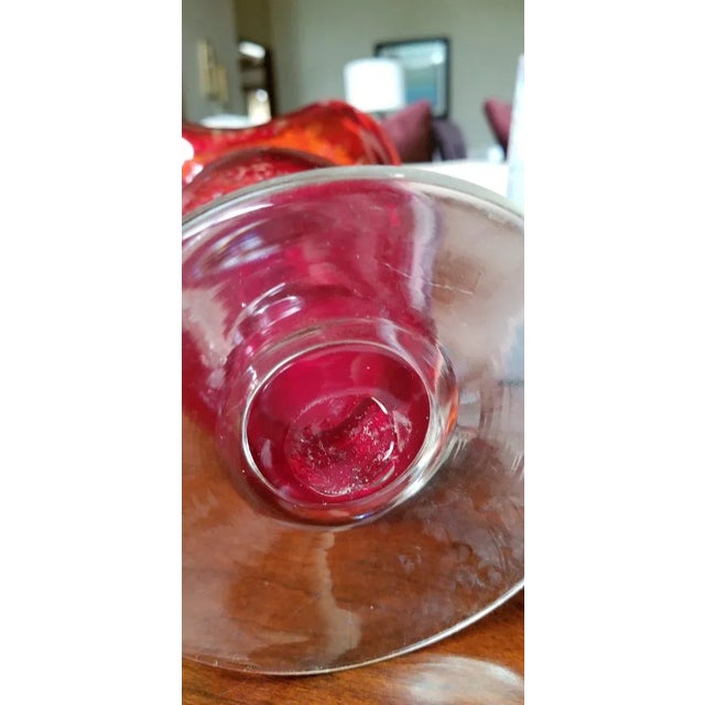 Murano Murano Style Mid Century Modern Hand Blown Glass Pitcher Vase For Sale - Image 4 of 7