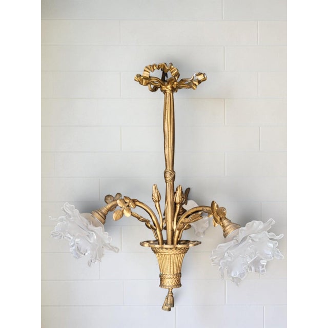 Louis XVI Patinated Gilt Bronze Chandelier, 1890s For Sale - Image 10 of 10