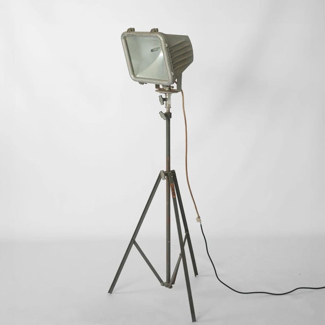 Black Industrial Tripod Floor Lamp, 1950s For Sale - Image 8 of 8