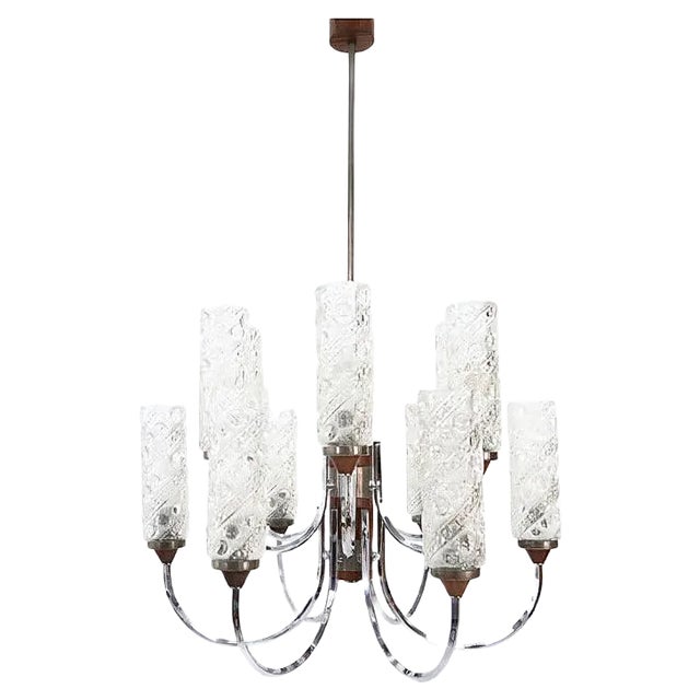 Mid-Century Teak Chandelier, 1960s For Sale