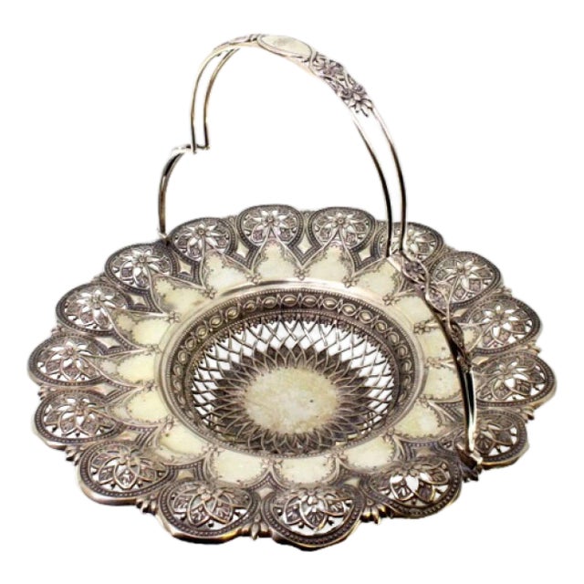Silver Fruit Bowl with Cutouts For Sale