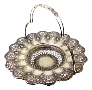 Silver Fruit Bowl with Cutouts
