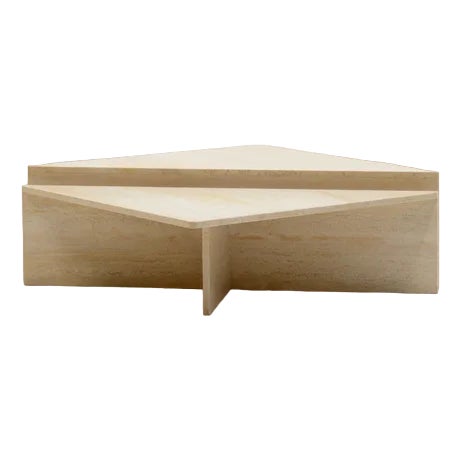 Italian Travertine Triangle Coffee Table from Up&Up, 1970s For Sale