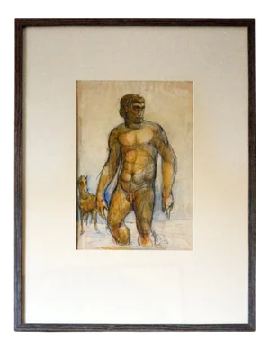 French 1940s Gouache on Paper