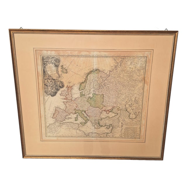 Antique Geological World Map by Johann Matthias Hasio, 1743 For Sale