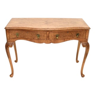 Vintage Burr Walnut Console Table, 1920s For Sale