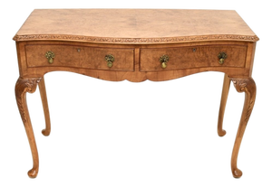 Vintage Burr Walnut Console Table, 1920s