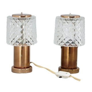 Copper Table Lamps from Kamenický Šenov, Czechoslovakia, 1970s, Set of 2 For Sale