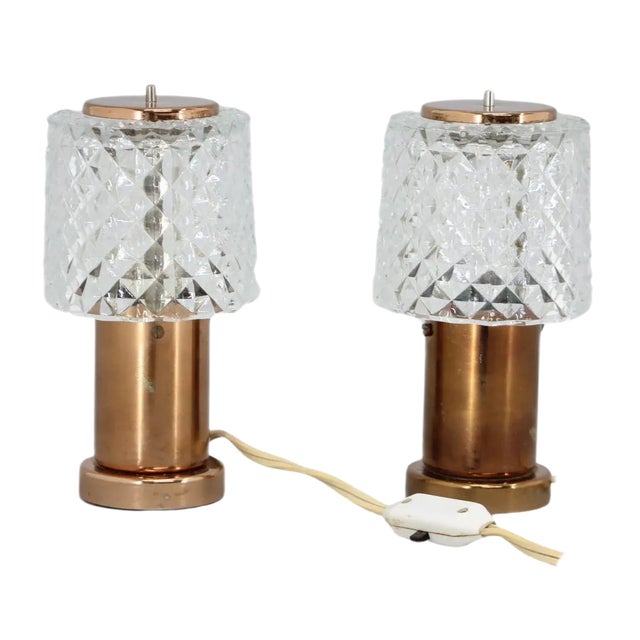 Copper Table Lamps from Kamenický Šenov, Czechoslovakia, 1970s, Set of 2 For Sale