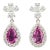 4.06 Ct Natural Pink Sapphire & Diamond Earrings, Pair For Sale