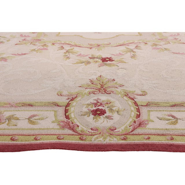 Vintage Indian Aubusson Hooked Rug, 11'00 X 14'00 For Sale - Image 4 of 10