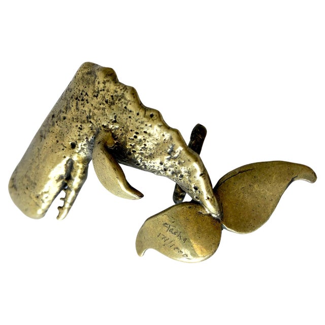 Modern 1970s Carl Tasha Bronze Whale Belt Buckle For Sale - Image 3 of 4