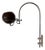 Vintage Dutch Mushroom Arc Wall Lamp in Brown Acrylic Glass and Chrome attributed to Gepo For Sale