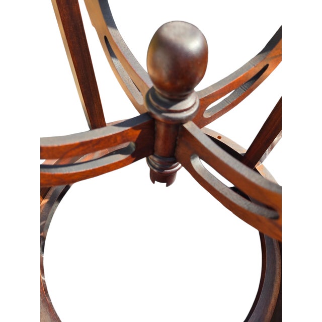 1980s Custom Mahogany Replogle Floor World Globe Heirloom Mahogany Stand Table For Sale - Image 12 of 15