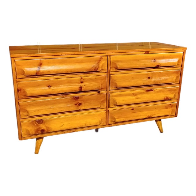 Mid 20th Century Franklin Shockey Rustic Lowboy Knotty Pine Dresser For Sale