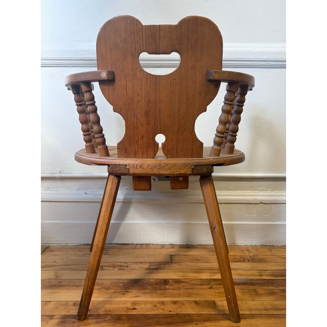 Wood Mid 19th Century Swiss Pine Farm House Armchair For Sale - Image 7 of 7