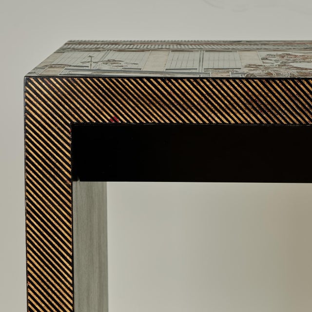 Mid Century Chinoiserie Parsons Style Console Table For Sale - Image 11 of 18