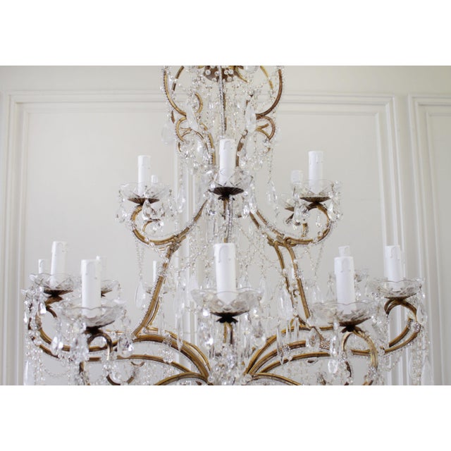 Antique Reproduction Italian Chandelier With Rock Style Crystals For Sale In Los Angeles - Image 6 of 10