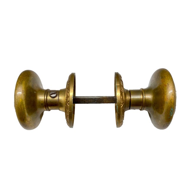 1920s Cast Brass Standing Lion Door Knob For Sale - Image 4 of 5