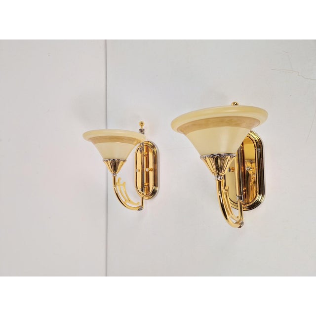 Art Nouveau Regency Brass Wall Lamps by Bejorama Lighting, Spain, 1970s, Set of 2 For Sale - Image 15 of 17