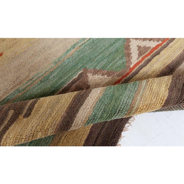Doris Leslie Blau Vintage Scandinavian Geometric Light Beige Carpet Pile For Sale In New York - Image 6 of 9
