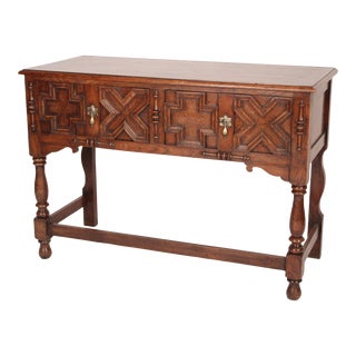 Antique Jacobean Style Oak Sideboard For Sale