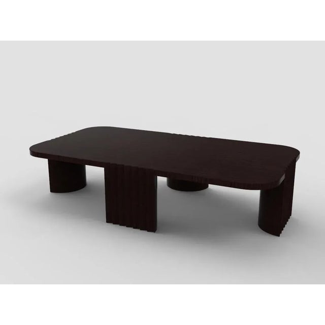 Modern European Caravel Low Coffee Table in Dark Oak by Collector For Sale - Image 4 of 4