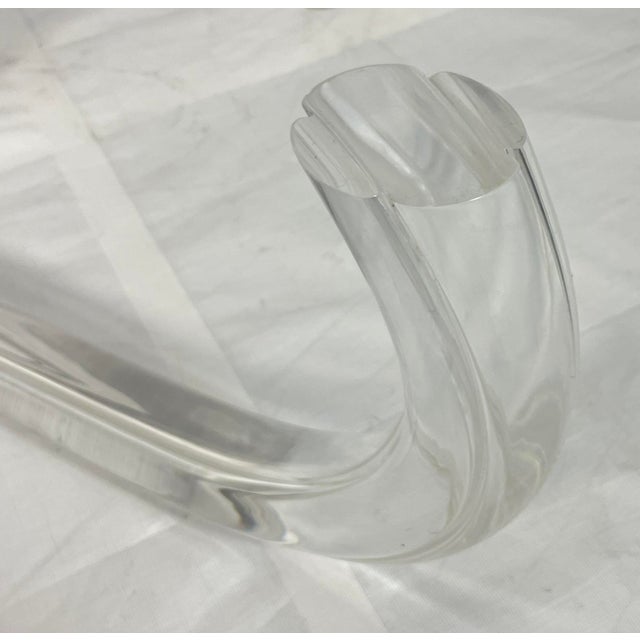 Transparent 1970s Charles Hollis Jones “Squiggly Wiggly” Lucite Coffee Table, Usa, Signed & Dated For Sale - Image 8 of 15