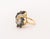 Modernist 14k Yellow Gold Sapphire Diamond Ring For Sale In New York - Image 6 of 9
