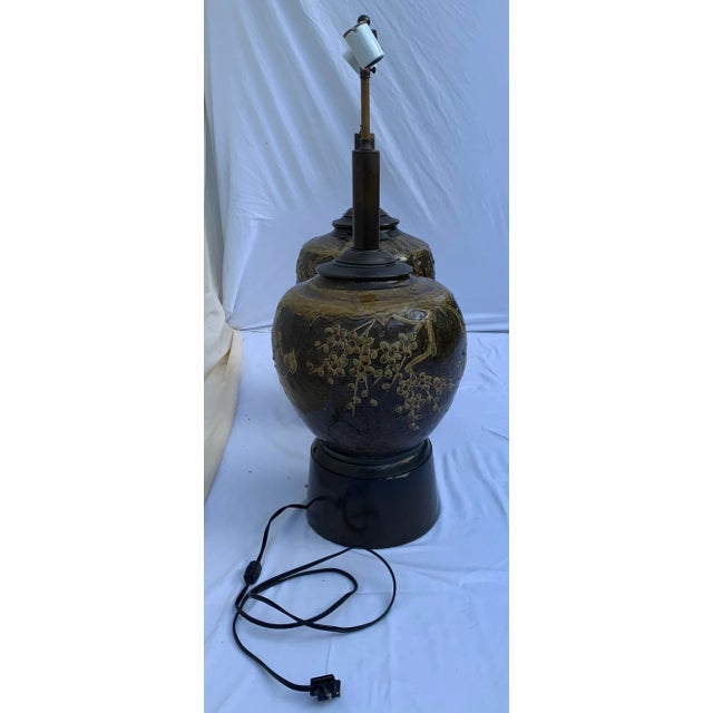 Art Nouveau Vintage Late 20th Century Handcrafted Urn Table Lamps, Set of 2 For Sale - Image 3 of 10