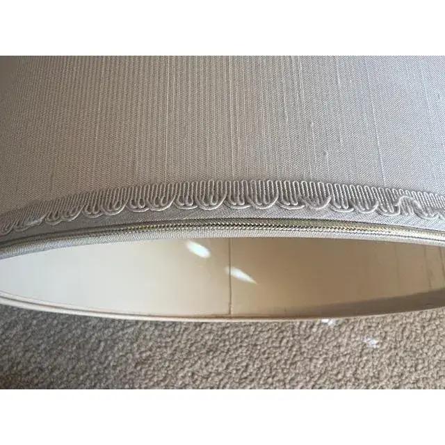 Tall Mid-Century Silk Dupioni Drum Lamp Shade For Sale In San Francisco - Image 6 of 9